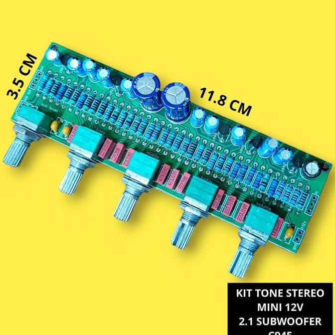 siap kirim] Kit Tone Stereo 5 Pot 2.1 Subwoofer C945 Mini Control Class D DC12V
