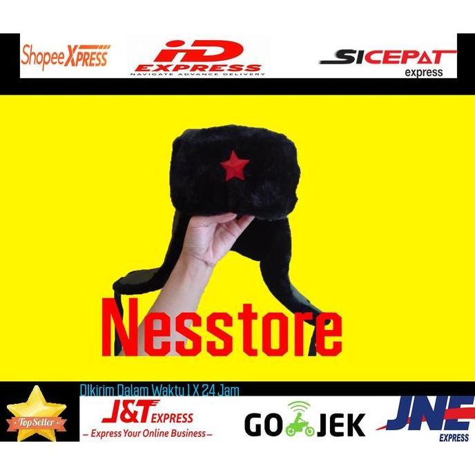 TOPI WINTER RUSIA RED STAR RUSIA USHANKA BINTANG MERAH