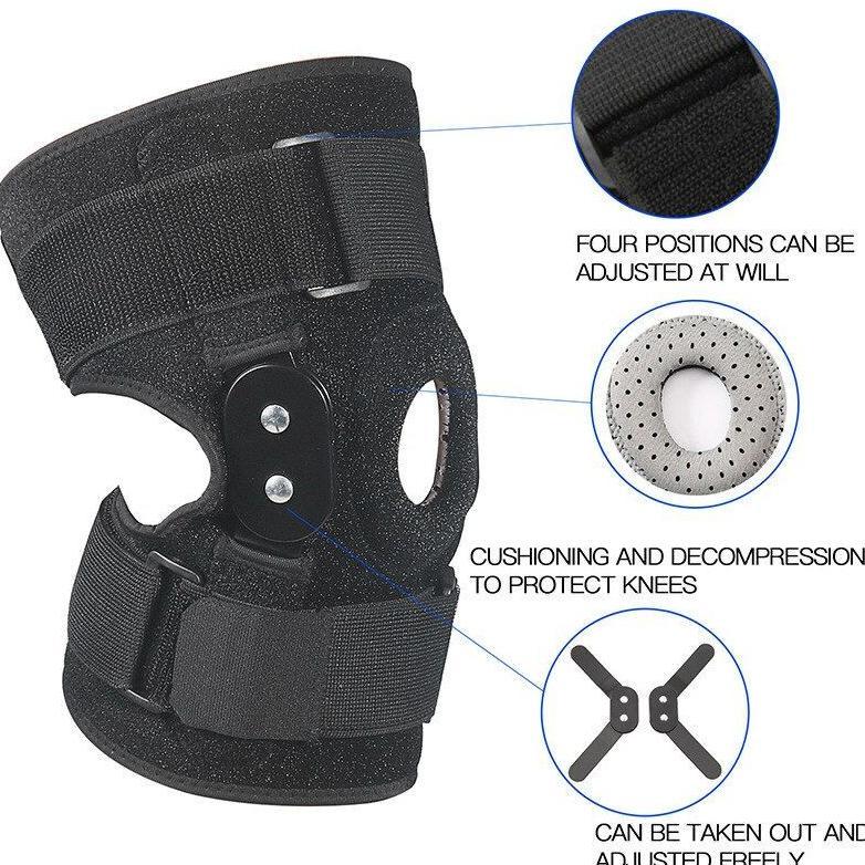 Penyangga Lutut Dengkul Sendi Kaki Kneepad Strap Aluminium Support Olahraga Cidera Terapi Lansia Tra
