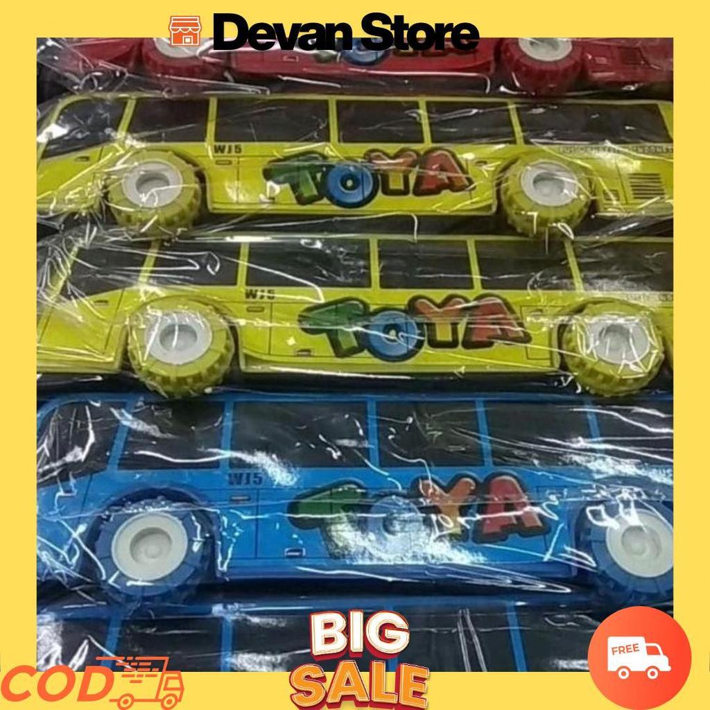 BIBU ID (SERBA MURAH) COD MAINAN EDUKASI ANAK MAINAN ANAK MOBIL PULLBACK BUS TAYO TOYA PANJANG 19CM/