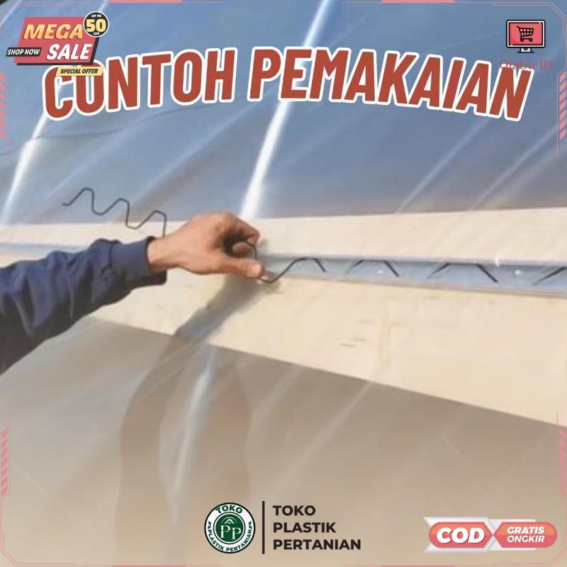 Terbaik Spring Clip 2 Meter Alat Penjepit Plastik UV Green House Klip Hidroponik/Clip Spring Wire 2 