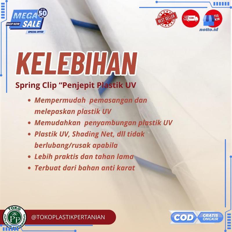Bisa COD Spring Clip 2 Meter Alat Penjepit Plastik UV Green House Klip Hidroponik/Clip Spring Wire 2