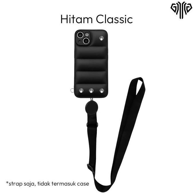 GAWUNG Tali Gantungan Hitam Kalung Hp Tebal Lanyard Leher Handphone HPHITM