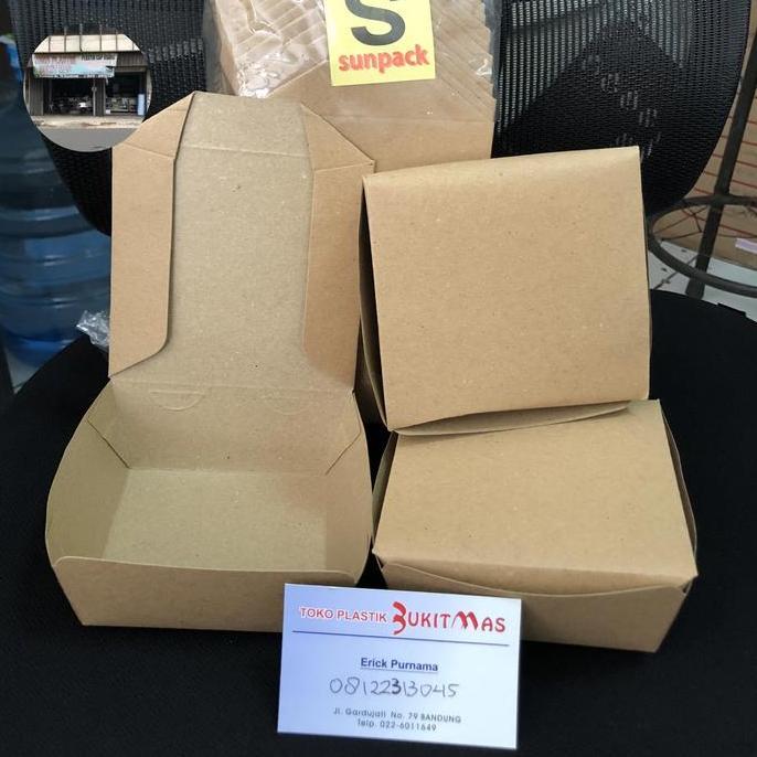 TERBARU - paper lunch box s kraft coklat paper lunch box S craft box nasi burger