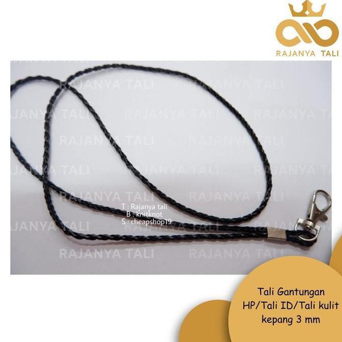 Tali Gantungan HP/Tali ID/Tali kulit kepang 3 mm