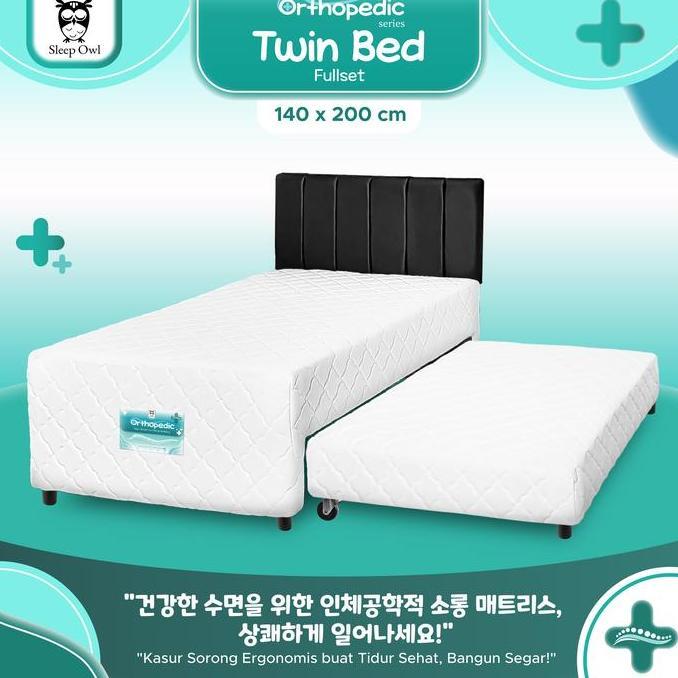 SLEEP OWL SPRINGBED 2in1 Orthopedic Rebonded 140 x 200 | Kasur Sorong Anak 2 IN 1