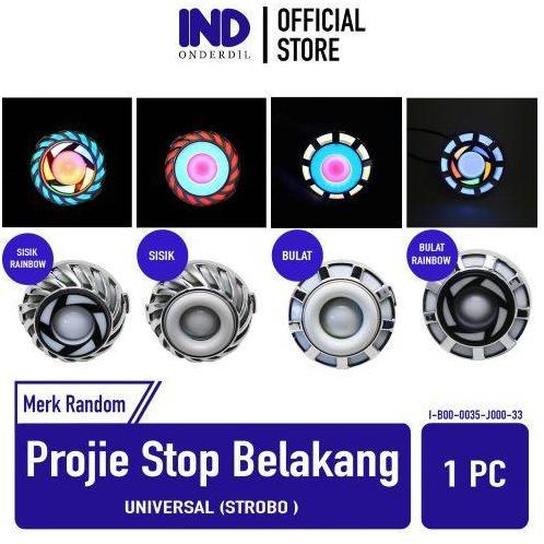 Lampu Stoplamp-Stop Lamp Belakang Projie-Ironman-Pelangi-Rainbow-Bulat-Sisik Strobo Untuk Semua Jeni