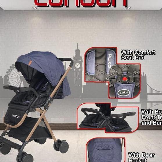 Kereta Dorong Bayi Pliko Bs528 Baby Stroller London Cabin Size