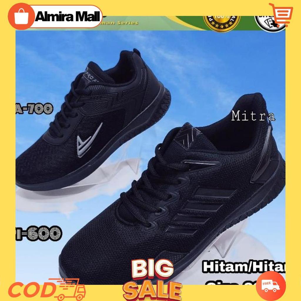 PRO ATT PA 700 / PI 600 ORIGINAL SEPATU SEKOLAH OLAHRAGA SPORT KERJA PRIA COWOK KEKINIAN BLACK SIZE 