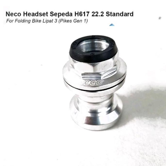 Headset Komfork Standard Neco H-671 Bearing 671 22.2 Drat Ulir 25.4 Silver Chrome Taiwan Sepeda Fede