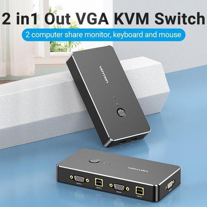 VENTION KVM SWITCH VGA USB PRINTER SHARING KEYBOARD MOUSE PC ORIGINAL DAN TERPERCAYA