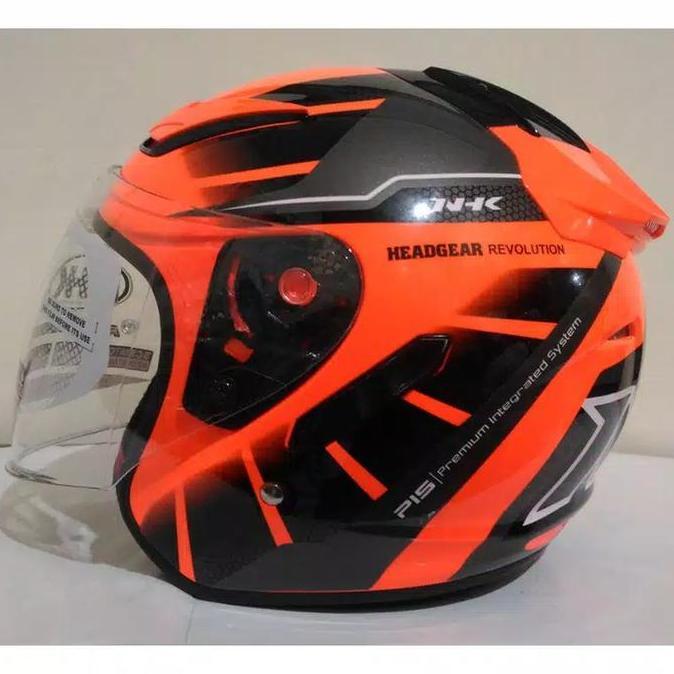 Nhk Helm R1 Motif Octarium Orange Fluorent silver Harga Termurah