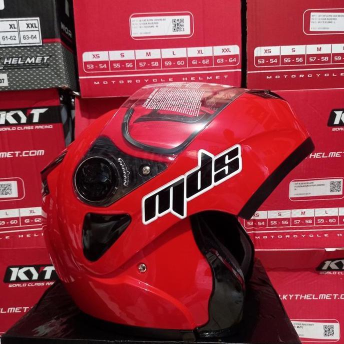 HELM MDS PRO RIDER SOLID MODULAR FIRE RED