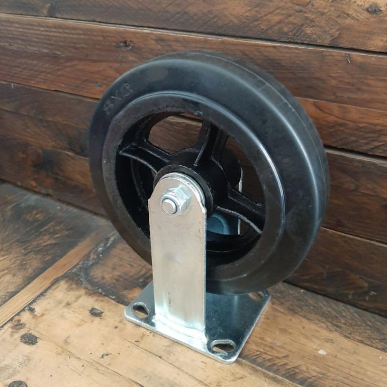 RODA TROLLEY TROLI BESI LAPIS KARET 8 INCH HEAVY DUTY TIPE MATI Roda Troli