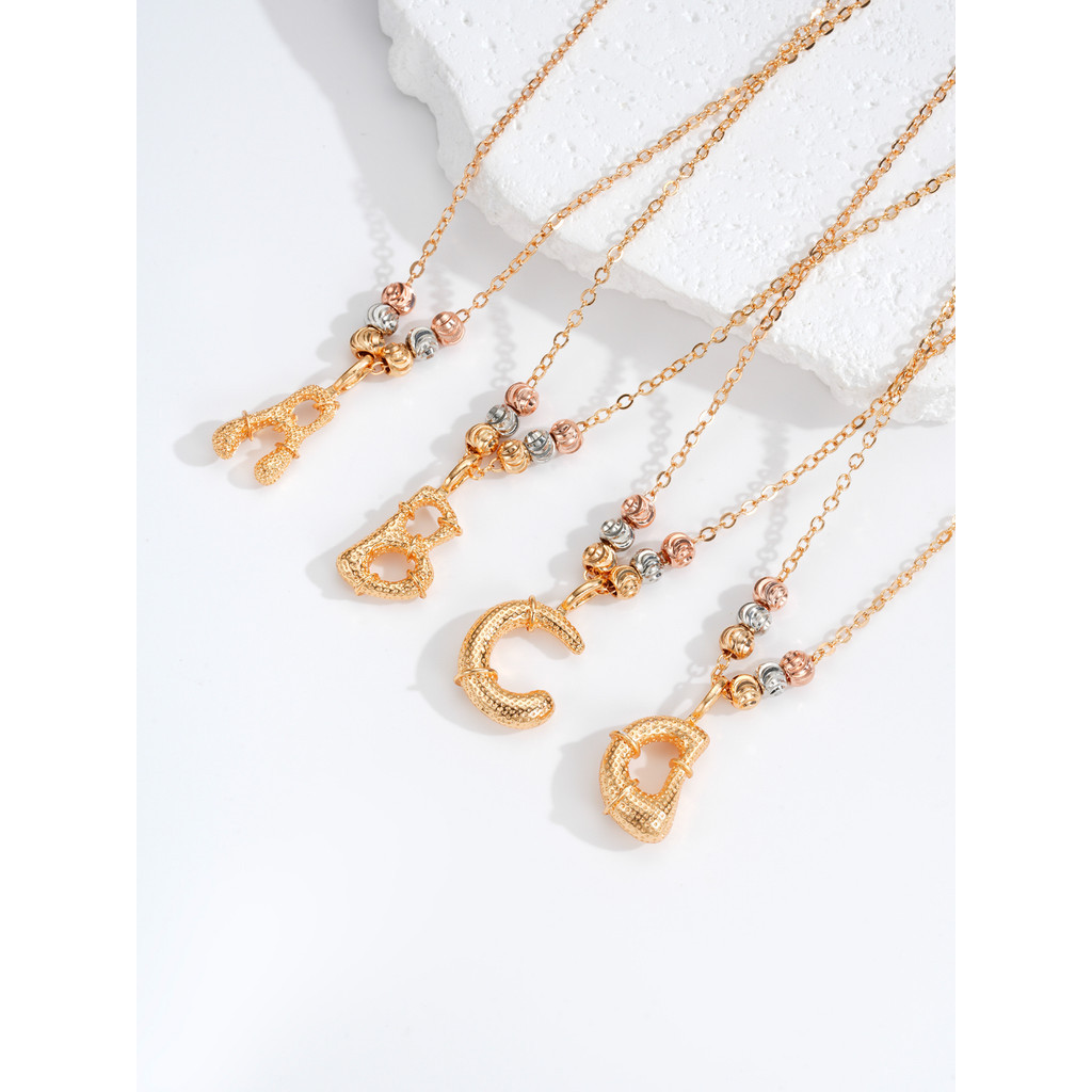 Lavish Jewelry 658N Kalung Titanium Huruf Muda Emas Wanita Anti Karat Asli Panjang