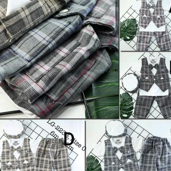 Baju Setelan Koko Tuxedo Rompi Dasi Peci Anak Bayi Laki Laki