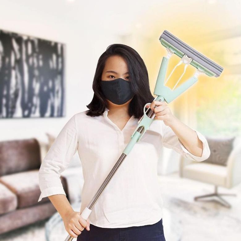 Pel Lantai Tarik Stainless Steel Pengepel Praktis Magic MOP NUPON Pel Lantai