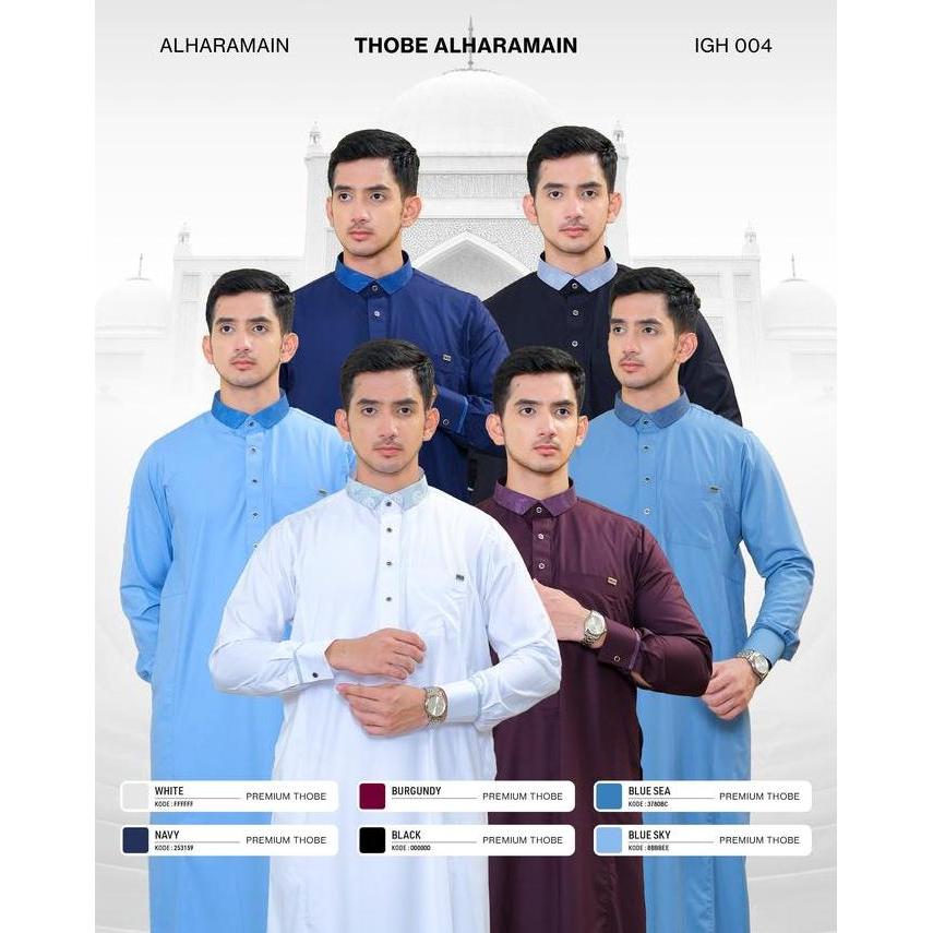 Promo AL Haramain Jubah / Gamis Pria Remaja & Dewasa Premium (IGH 004) | Navy | Biru Muda | Biru Keh
