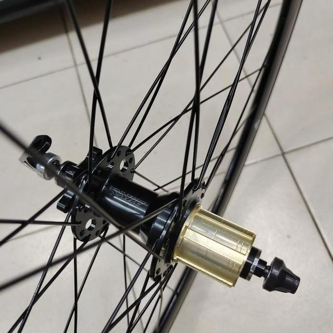 Wheelset 700C Araya Hub Raze Disc Brake Spoke Hitam Stainless Six Bolt Qr