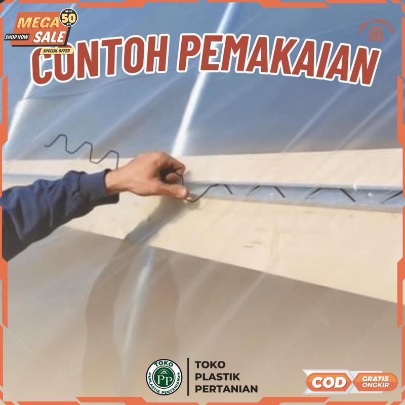 Berkualitas Spring Clip 2 Meter Alat Penjepit Plastik UV Green House Klip Hidroponik/Clip Spring Wir