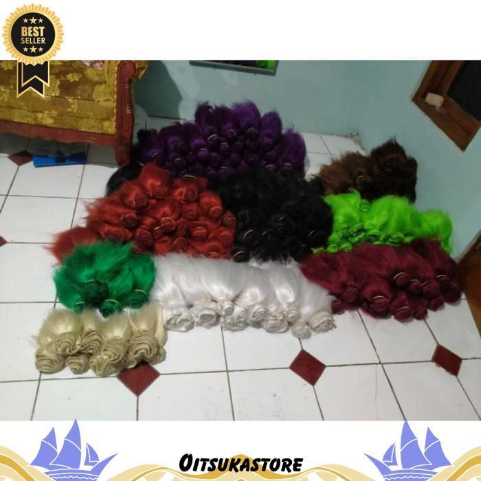 [Drs] Rambut Barongan Ganongan Sintetis Jahit 15Cm Kiloan Set1