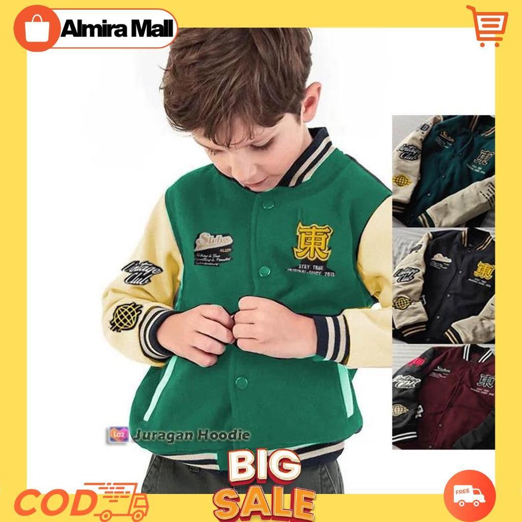 JAKET VARSITY ANAK VINTAGE PUL BORDIR BAHAN PREMIUM / JAKET BASEBALL VARSITY KAMIKAZE JEPANG / JAKET