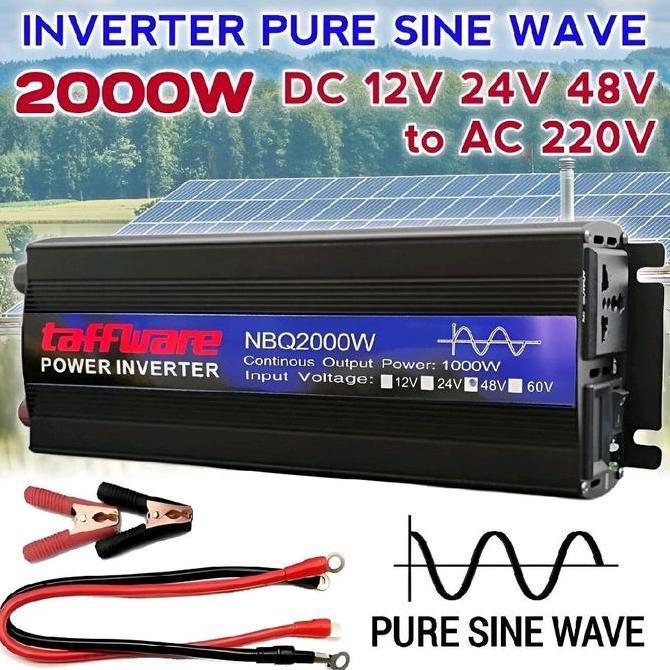 POWER INVERTER 2000 WATT PURE SINE WAVE DC TO AC 12V 24V 48V 60V KE 220V PSW ORIGINAL DAN TERPERCAYA