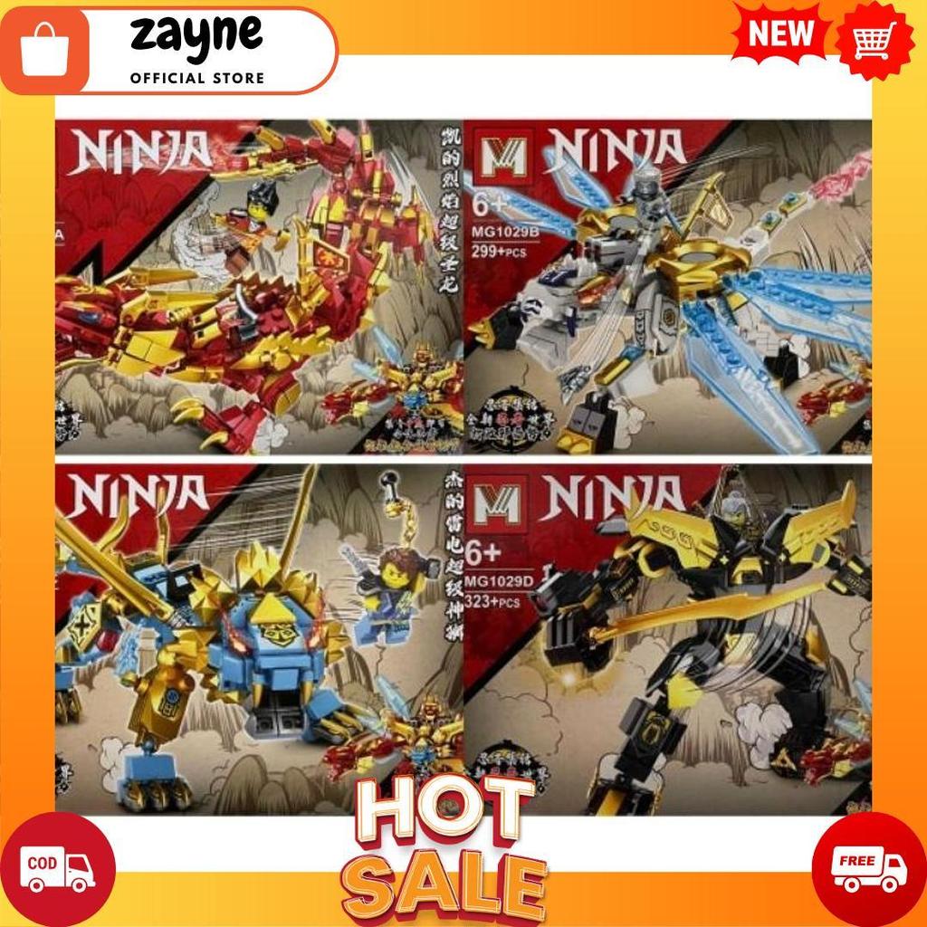 Obm99144 - Mainan Balok Susun Bricks Blocks Ninja Dragon Zane 4In1 Besar Blok Figure Ninja Naga Cod 