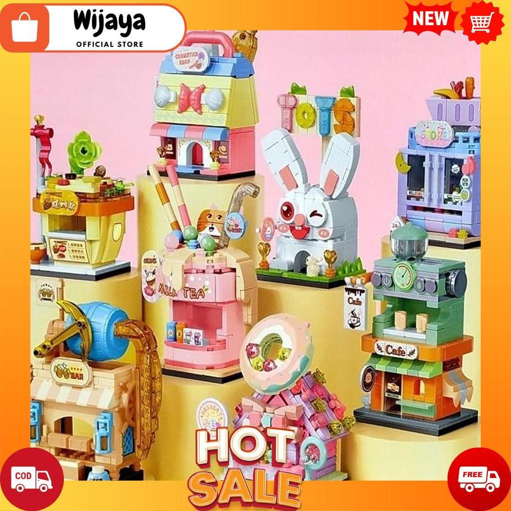 Mainan Anak Perempuan Sembo Block Store Toys Cafe Milk Tea Bar Cosmetic Shop Cod [A4]