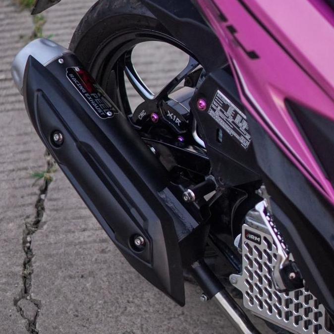 KNALPOT REZ SPEED TIPE SRV3 STANDAR RACING FULLSET TAMENG & COVER UNTUK BEAT OLD NEW VARIO 160 AEROX