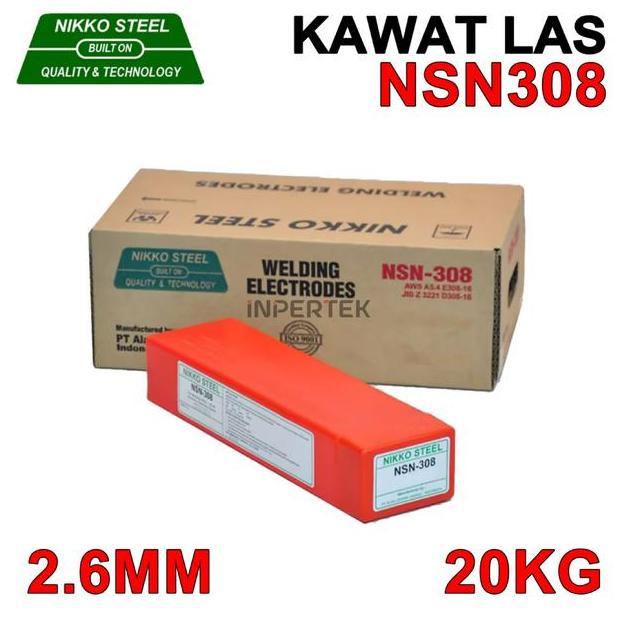 PANSY Kawat Las NSN308 2.6mm NIKKO STEEL Elektroda NSN 308 2.6 mm Welding Listrik 2.6 X 300 Stainles