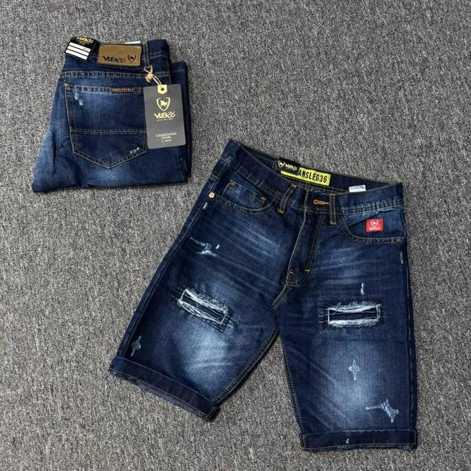 Promo Celana pendek terbaru vlg36/black viper robek tidak tembus Denim/lokal Brand Bandung/gvns Stor