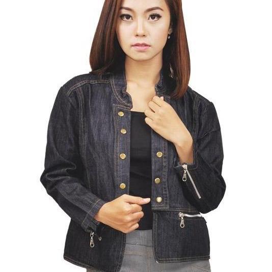 Jaket wanita / jaket denim / jeans hitam Java Seven ISC 202