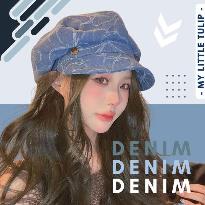 Promo Topi Golf Jeans Bervolume / Topi Cewek Keren Denim Jeans / Topi Wanita Biru Jeans COD