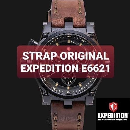 Promo STRAP KULIT TALI JAM EXPEDITION E6621 E 6621 ORIGINAL GENUINE LEATHER COD