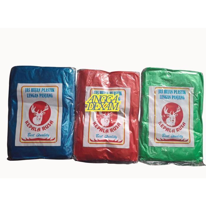 er-79 [HARGA 1 LUSIN] Jas Hujan  Plastik LDPE/ Jas Ujan Plastik Rusa/ Jas Ujan Plastik Kelelawar/ Ja