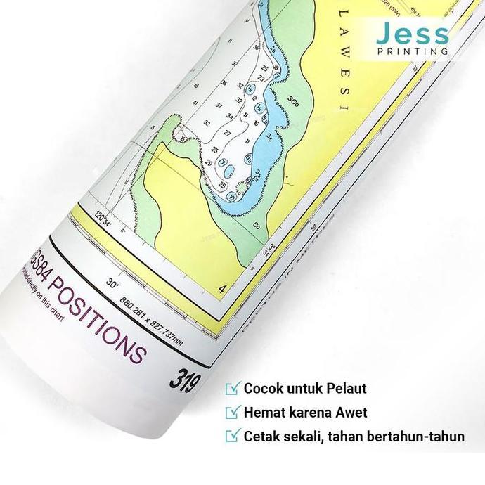 Cetak Print Peta A1 A2 A0 Berwarna Anti Air Anti Luntur Bahan Albatros