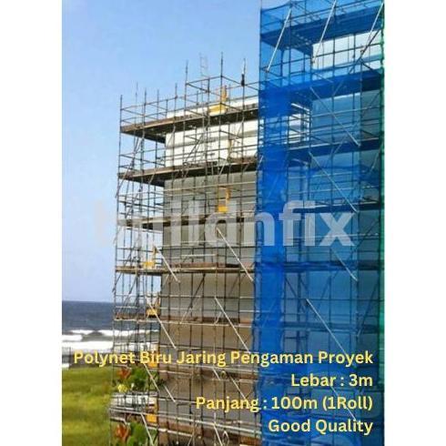 1 ROLL JARING PENGAMAN PROYEK / POLYNET BIRU 100M X 3M