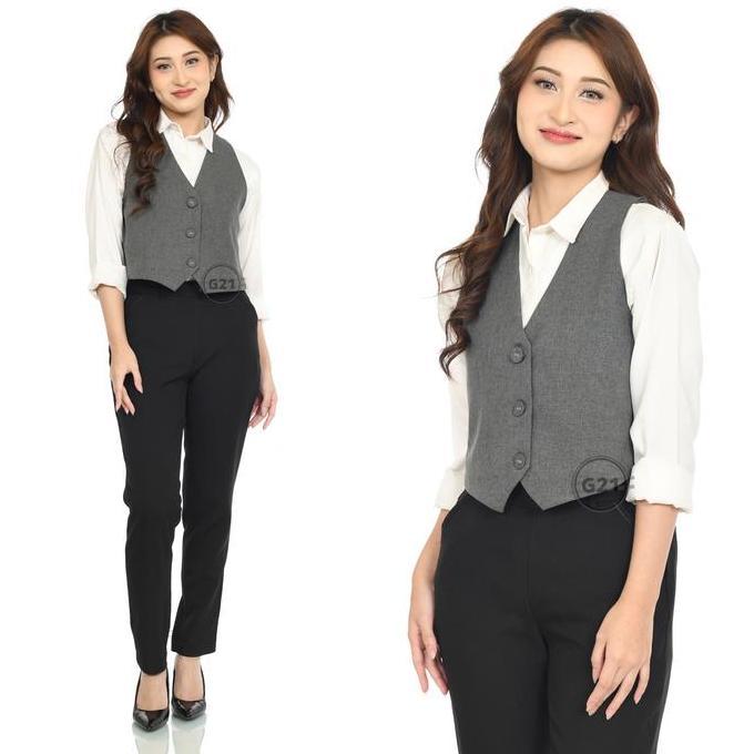 Promo Rompi Vest Formal Wanita Kerja Kantor dan Kasual Bahan Import Premium Hight Quality02 COD