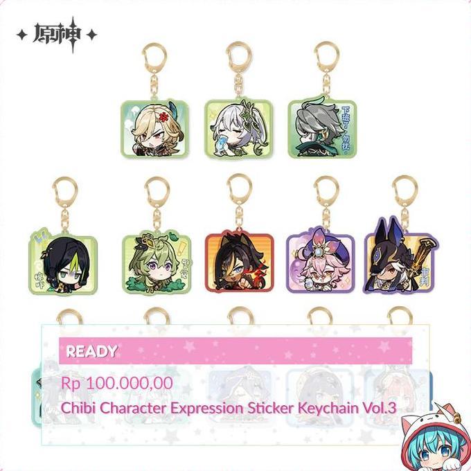 GENSHIN IMPACT CHIBI CHARACTER EXPRESSION STICKER KEYCHAIN VOLUME 3