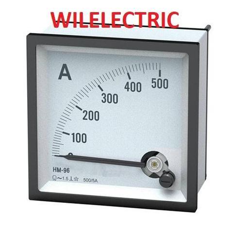 PANEL ampermeter amper meter analog jarum 96X96 96 x 96 via CT 50 75 100 150 200 250 300 400 500 600