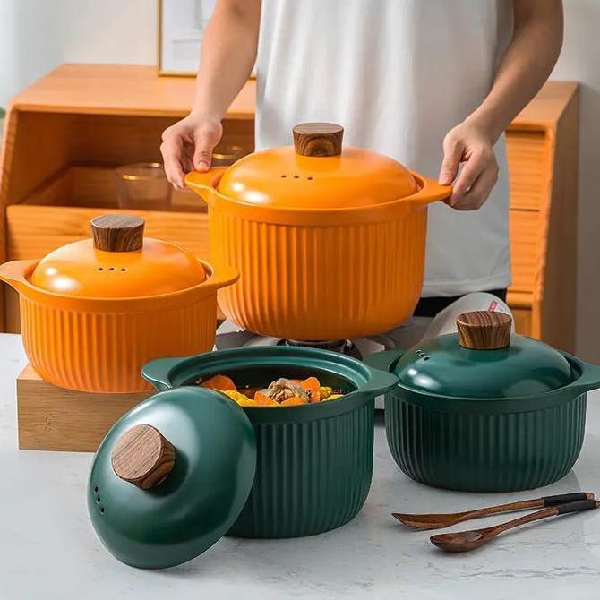 Nordic Style Cooking Ware Casserole Pan. Panci Keramik Casserole