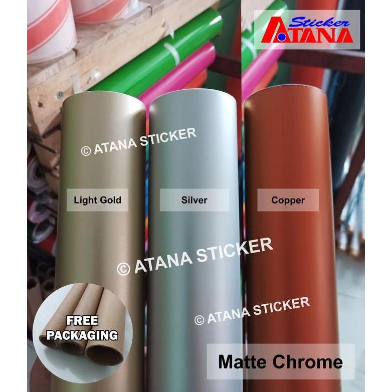 Skotlet Light Gold Metalik Doff Stiker Rose Soft Emas Dop Decal Motor