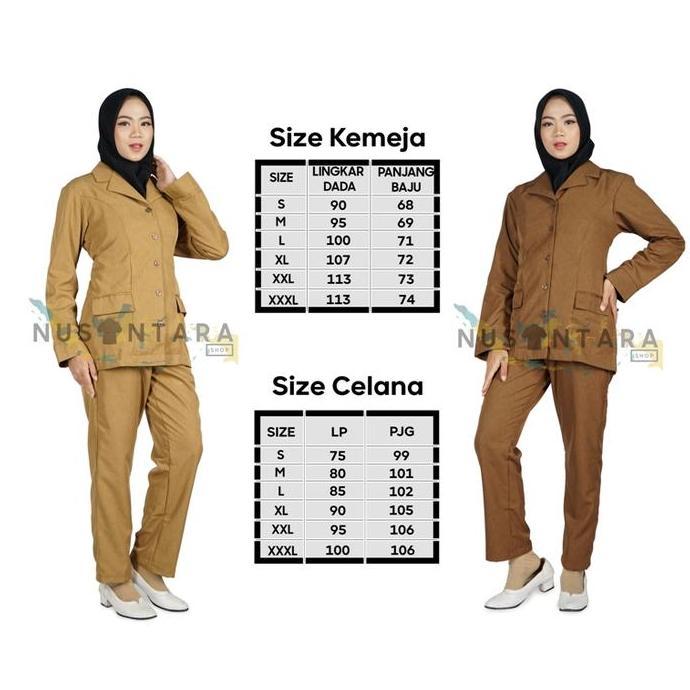 Seragam Pns Wanita Saku Bawah Setelan Celana Pemda Seragam Guru Wanita