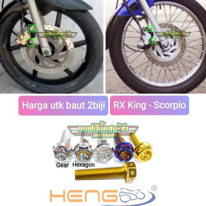Baut Probolt Breket Kaliper Tabung Shock RX King Scorpio Silver Gold