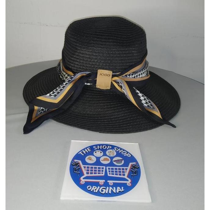 '' TOPI BUCKET PANTAI GOLF XXIO WOMEN'S PAPER STRAW HAT ORIGINAL BLACK