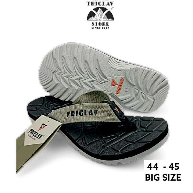 DY45 }} Sandal gunung Jepit Big size Casual Pro Hitam Abu Sendal pria Karet ,44-45