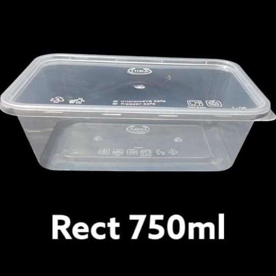 Thinwall 750 ml Rect 25 pcs / Thinwall 750 ml Persegi Panjang