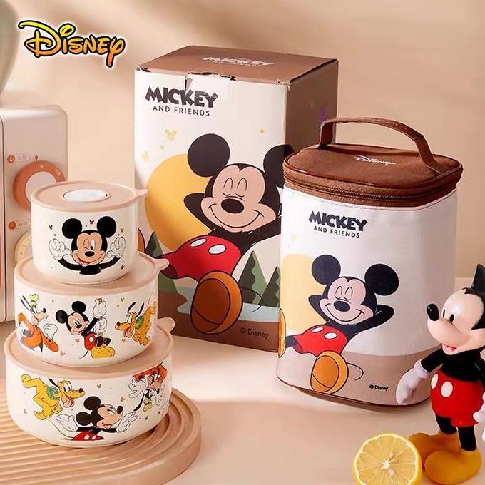 {{{{}}] Set Kotak Makan 3pc + Tas Thermal Mickey Minnie Donald Daisy Duck Original Disney  Original 
