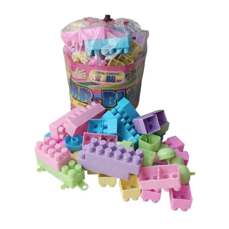 Mainan Hobi Bongkar Pasang Balok Susun Mr Blo 88Pcs Bongkar Pasang Susun Bangunan Anak Cewek Cowok M